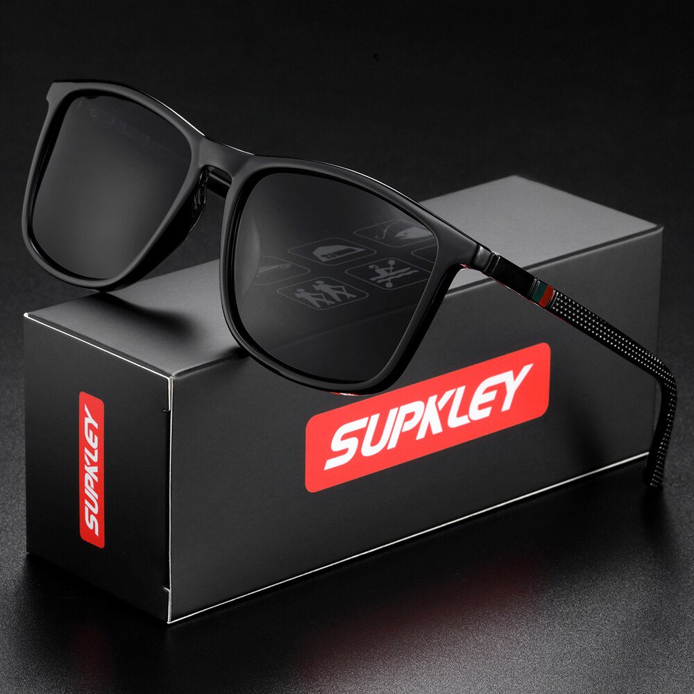 SUPKLEY Polarized Sports Sunglasses for Men Lightweight UV Protection Square Eyewear