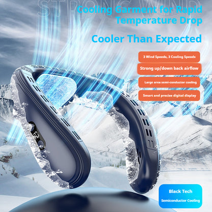 Portable Neck Air Conditioner Wearable Bladeless Cooling Fan Semiconductor Neck Cooler