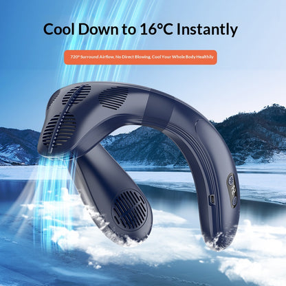 Portable Neck Air Conditioner Wearable Bladeless Cooling Fan Semiconductor Neck Cooler