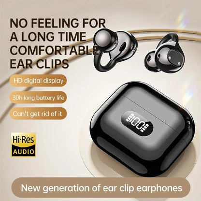 Open Ear Clip Bluetooth Wireless Earbuds with Clear Calls and Touch Control