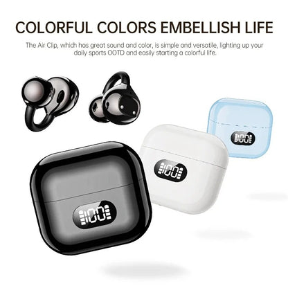 Open Ear Clip Bluetooth Wireless Earbuds with Clear Calls and Touch Control