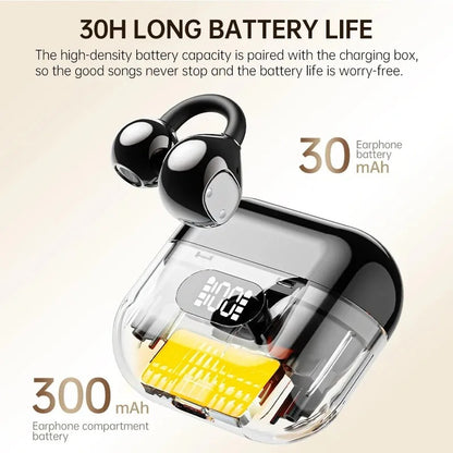 Open Ear Clip Bluetooth Wireless Earbuds with Clear Calls and Touch Control