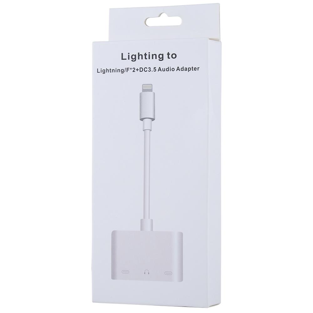Lightning Audio Charging Splitter Adapter iPhone Dual Port 3.5mm Headphone Charging Adapter