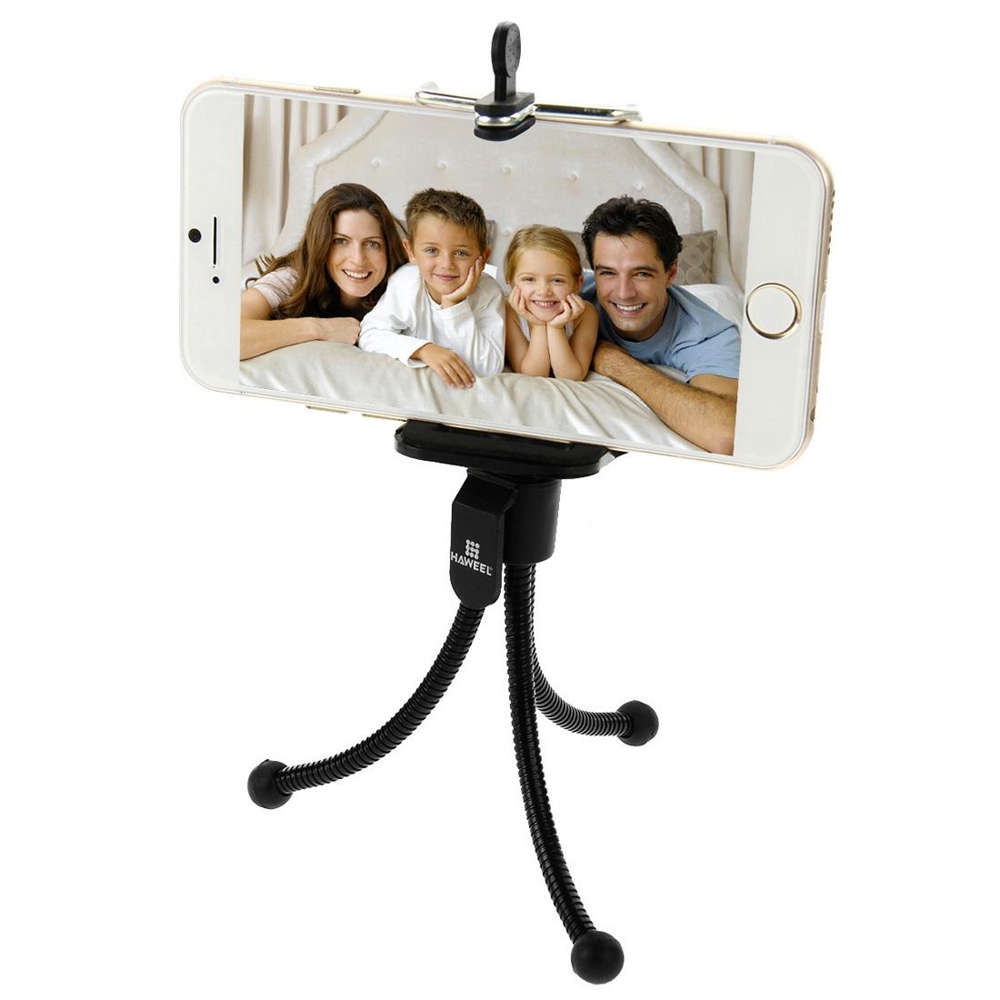 HAWEEL Flexible Octopus Tripod Holder Clip Portable Phone & Camera Stand