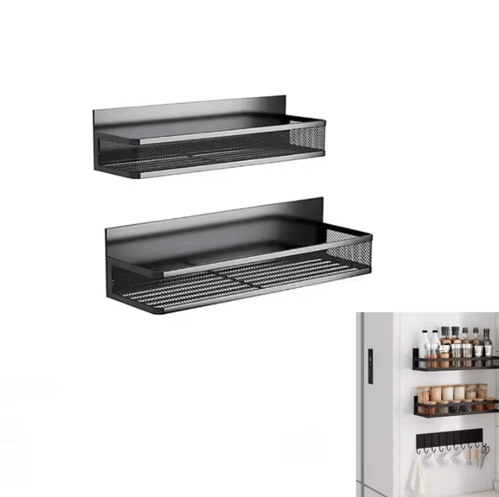 Metal Magnetic Spice Storage Rack for Refrigerator Oven Magnetic Fridge Shelf for DIY Kitchen Spice Organizer Magnetic S
