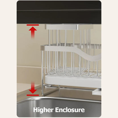 Stainless Steel Faucet Sink Drain Rack – Clip-On Sponge Holder, Soap Drainer & Towel Rack Shelf Organizer