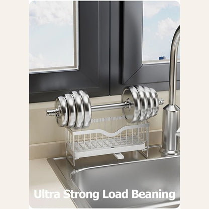 Stainless Steel Faucet Sink Drain Rack – Clip-On Sponge Holder, Soap Drainer & Towel Rack Shelf Organizer