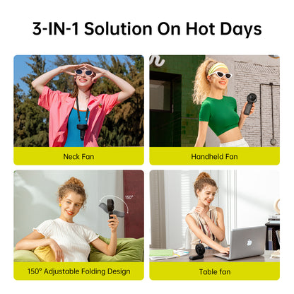 JISULIFE Portable Handheld Fan with LED Display & Rechargeable Battery