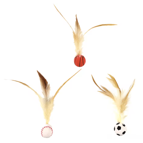 Feather Bounce Interactive Cat Balls for Indoor Play & Training