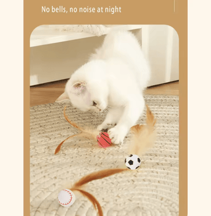 Feather Bounce Interactive Cat Balls for Indoor Play & Training