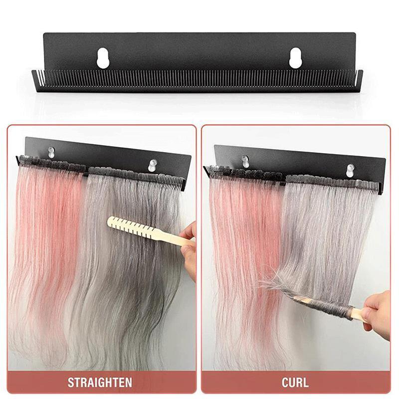 Metal Wall Mounted Wig Display Stand and Hair Extension Holder Wig Storage Rack for Styling and Storage Black