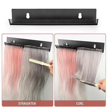 Metal Wall Mounted Wig Display Stand and Hair Extension Holder Wig Storage Rack for Styling and Storage Black