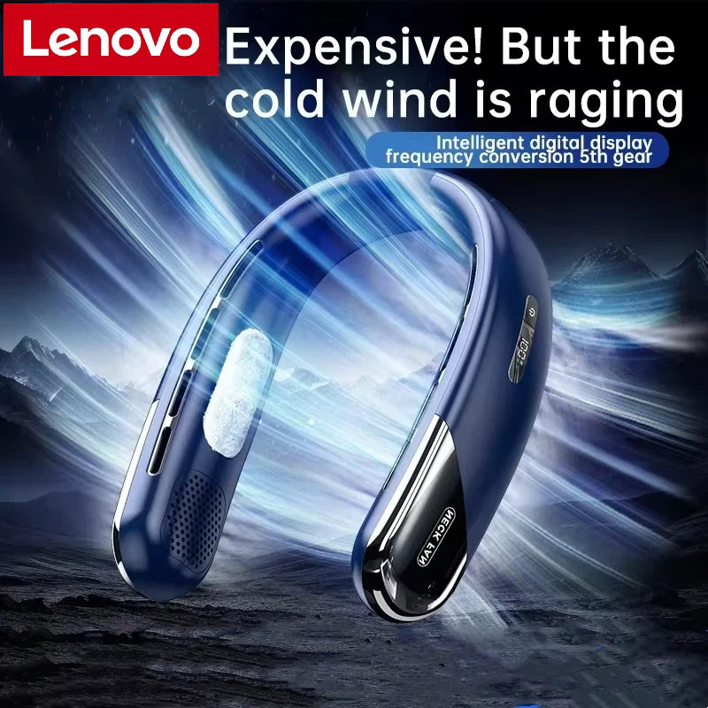 Lenovo Portable Neck Air Conditioner Rechargeable Bladeless Cooling Fan