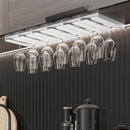 Under Cabinet Wine Glass Holder Rack for Space-Saving Kitchen and Bar Storage