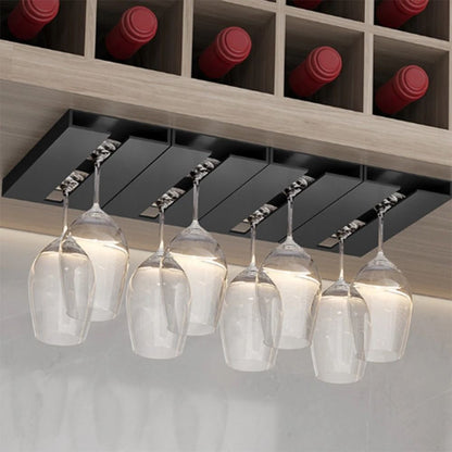Under Cabinet Wine Glass Holder Rack for Space-Saving Kitchen and Bar Storage