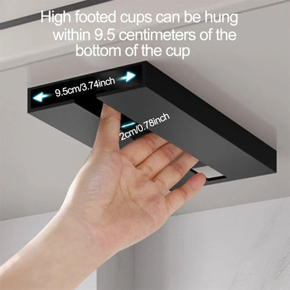 Under Cabinet Wine Glass Holder Rack for Space-Saving Kitchen and Bar Storage