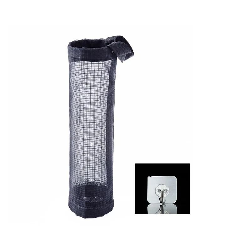Wall-Mounted Trash Bag Dispenser – High-Capacity Nylon Storage Pouch & Grocery Bag Organizer