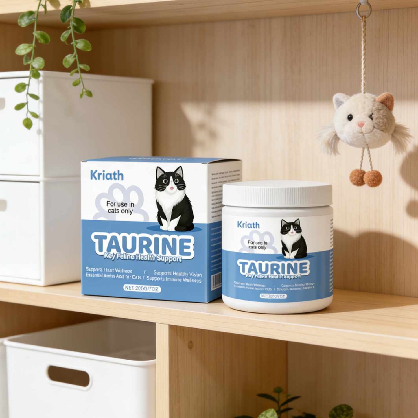 Taurine Powder for Cats Feline Taurine Supplement for Heart, Vision & Immunity Support