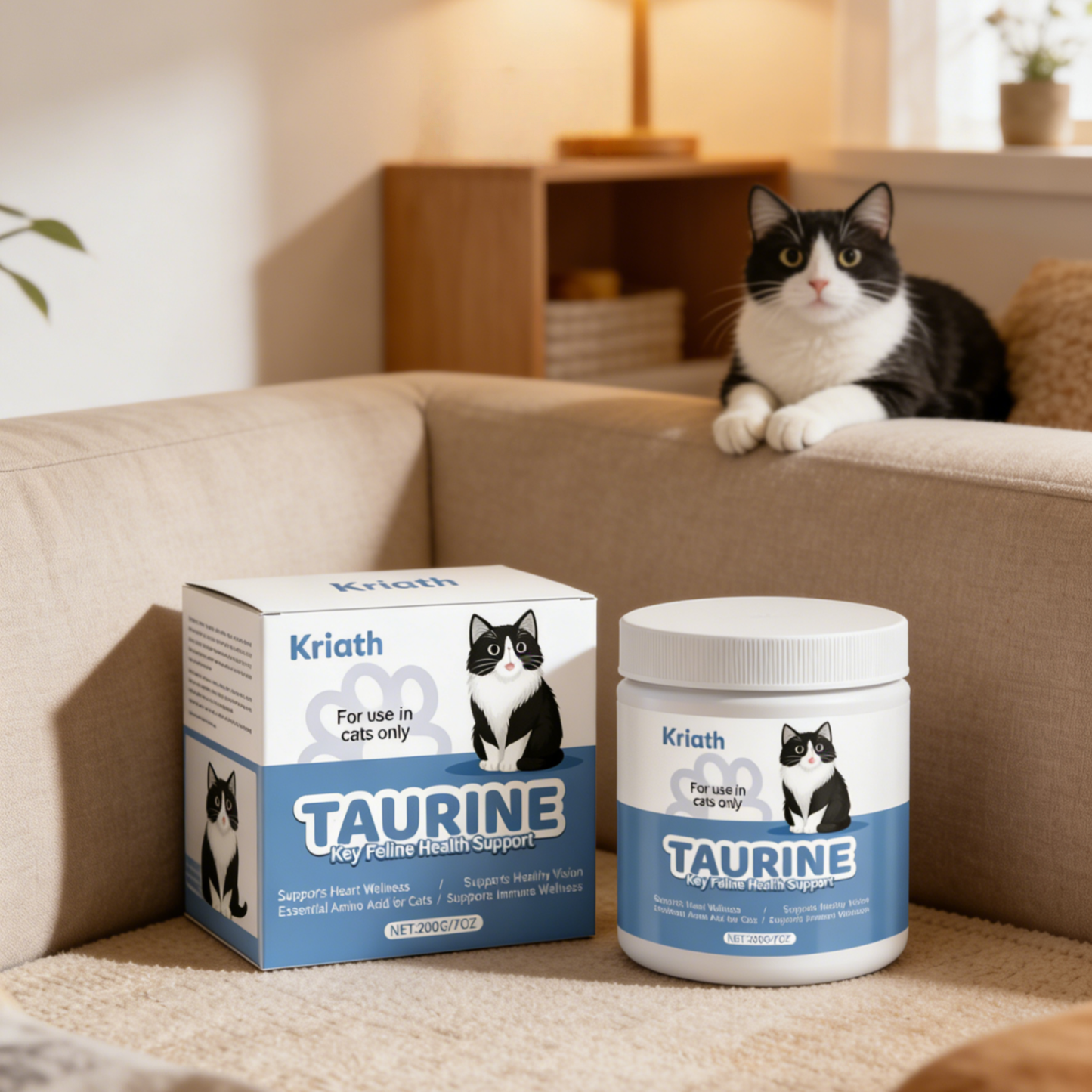 Taurine Powder for Cats Feline Taurine Supplement for Heart, Vision & Immunity Support
