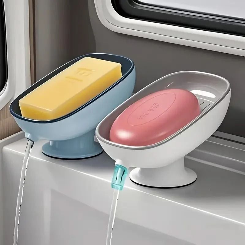 Double Layer Soap Holder with Drainage Tray Detachable Soap Storage Box