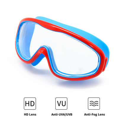 Kids Swim Goggles Anti Fog UV Protection Wide Vision Snorkeling Mask