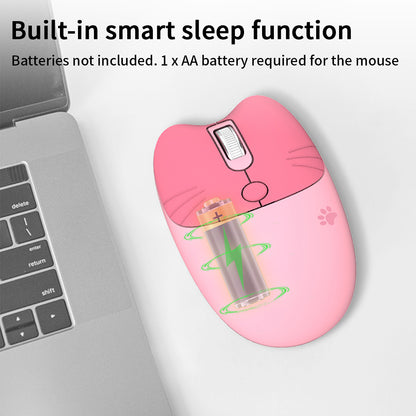 Cute Cat Wireless Mouse USB Receiver DPI Adjustable Laptop & Desktop Mouse