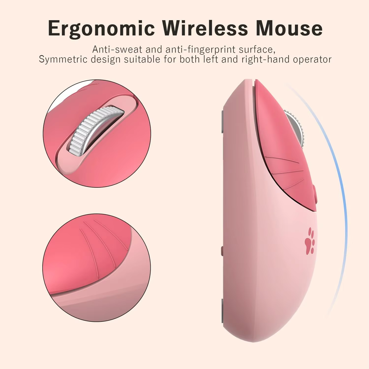 Cute Cat Wireless Mouse USB Receiver DPI Adjustable Laptop & Desktop Mouse