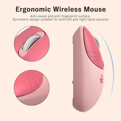 Cute Cat Wireless Mouse USB Receiver DPI Adjustable Laptop & Desktop Mouse
