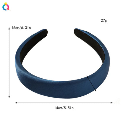 Vintage Satin Sponge Padded Headband for Women Thick Non Slip Hair Hoop Fashion Hair Accessory