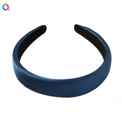 Vintage Satin Sponge Padded Headband for Women Thick Non Slip Hair Hoop Fashion Hair Accessory