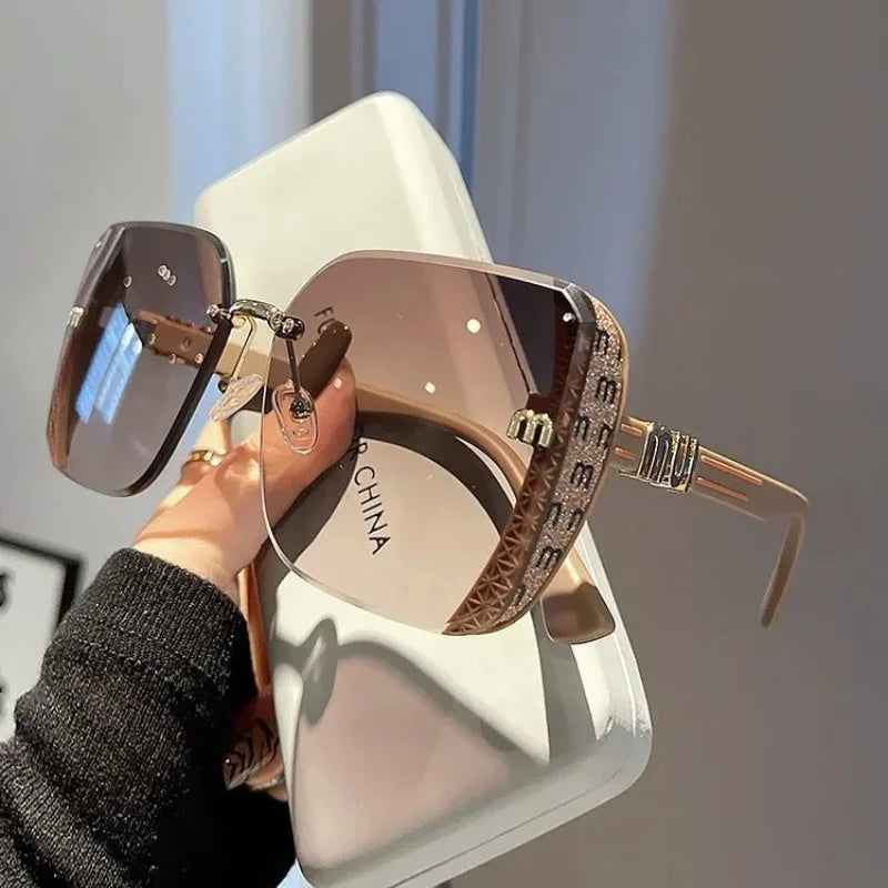 Luxury Square Sparkling Oversized Ocean Lens Sunglasses for Women & Men