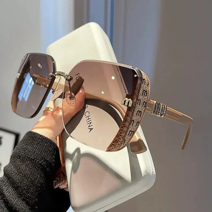 Luxury Square Sparkling Oversized Ocean Lens Sunglasses for Women & Men