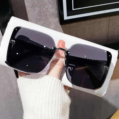 Luxury Square Sparkling Oversized Ocean Lens Sunglasses for Women & Men
