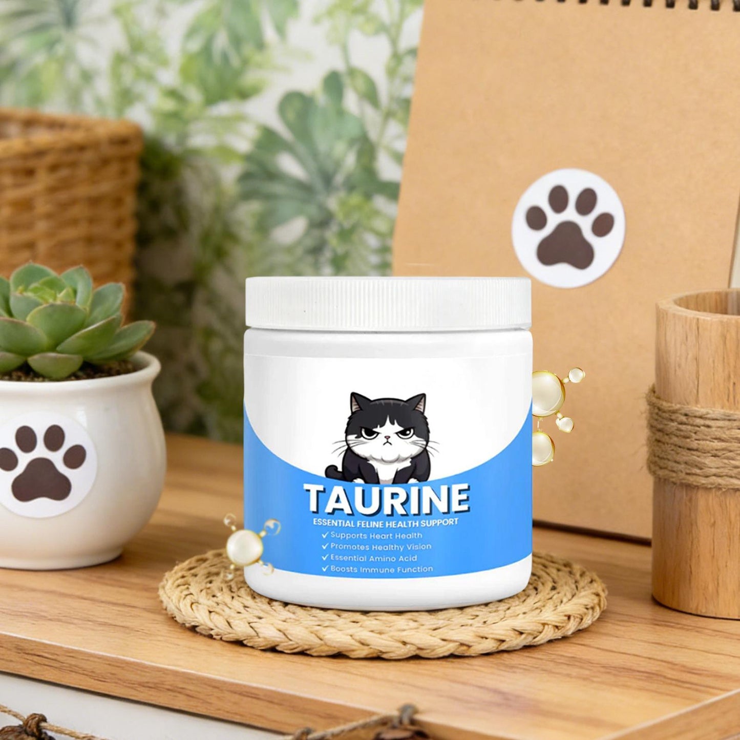Cat Heart Health Taurine Powder for Cats 200ml Immune & Eye Support Supplement