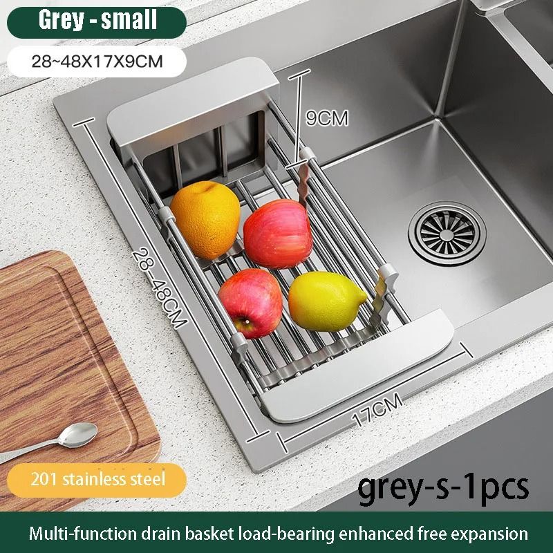 Expandable Over Sink Dish Drying Rack and Kitchen Drainboard Organizer