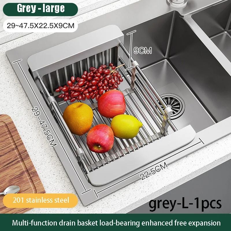 Expandable Over Sink Dish Drying Rack and Kitchen Drainboard Organizer