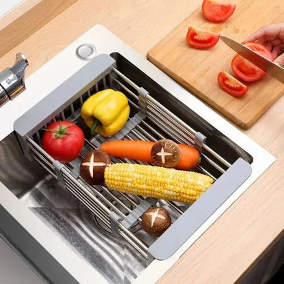 Expandable Over Sink Dish Drying Rack and Kitchen Drainboard Organizer