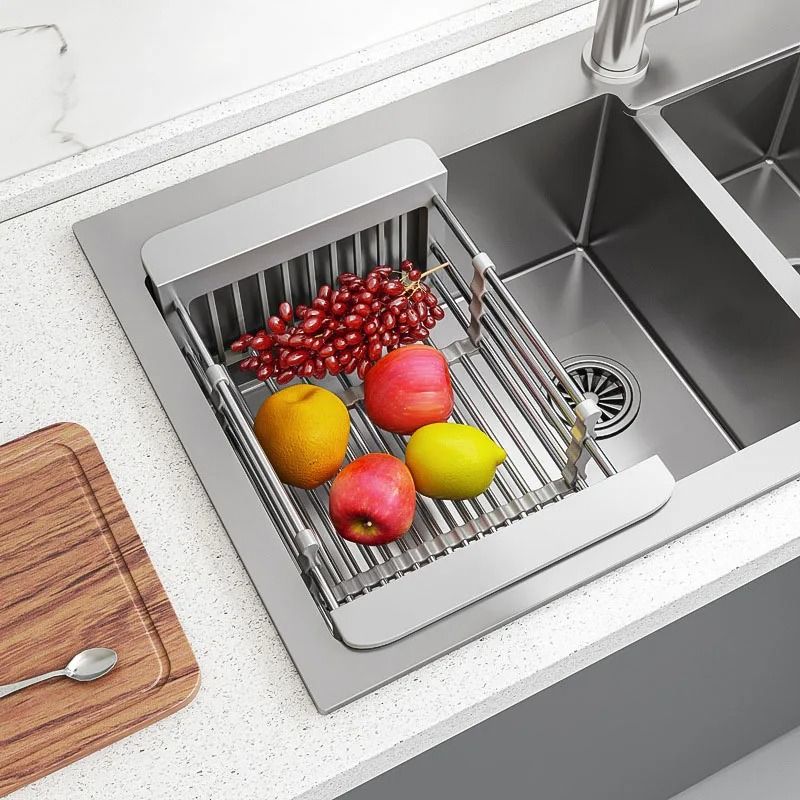 Expandable Over Sink Dish Drying Rack and Kitchen Drainboard Organizer