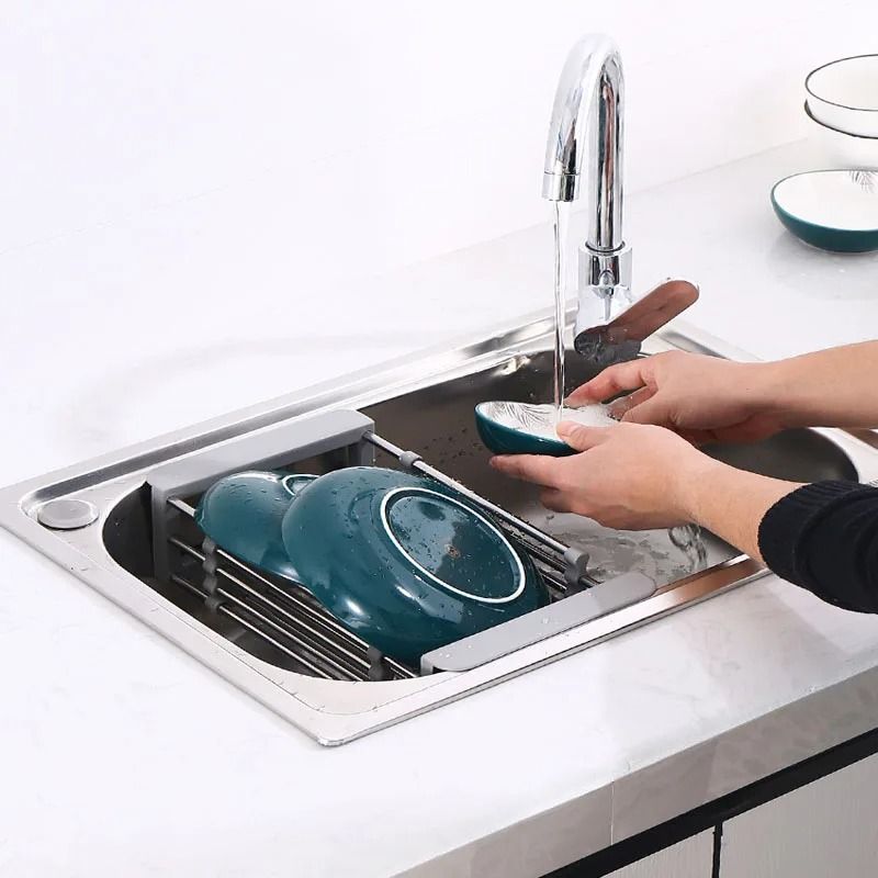 Expandable Over Sink Dish Drying Rack and Kitchen Drainboard Organizer