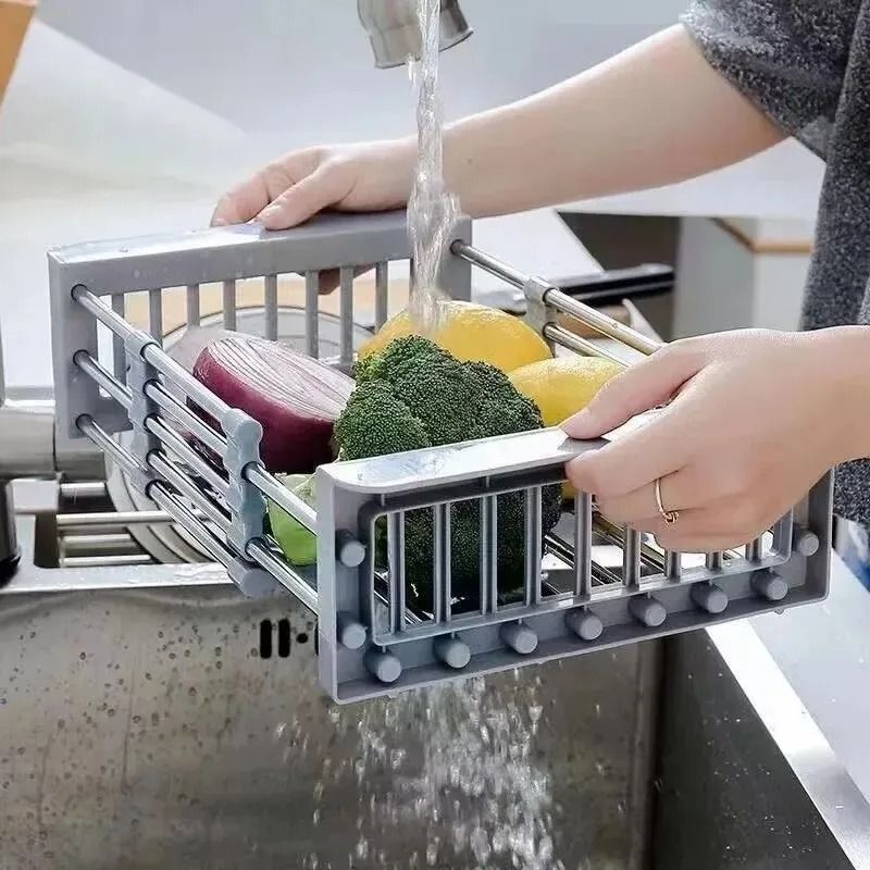Expandable Over Sink Dish Drying Rack and Kitchen Drainboard Organizer