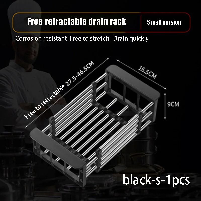 Expandable Over Sink Dish Drying Rack and Kitchen Drainboard Organizer