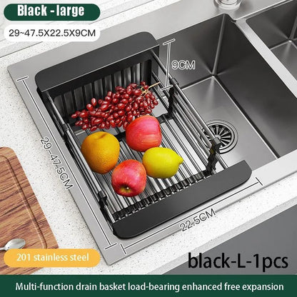 Expandable Over Sink Dish Drying Rack and Kitchen Drainboard Organizer