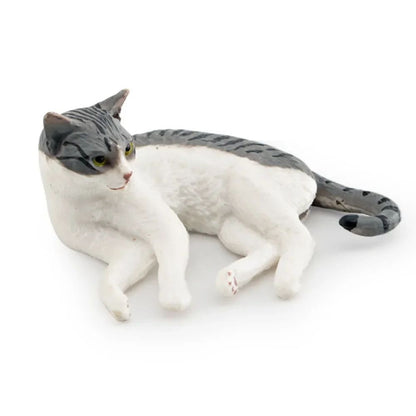 Realistic Lying Orange Cat Mini Figurine Ornament