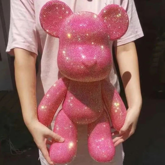 Crystal Rhinestone Bear Figurine DIY Desk Decoration