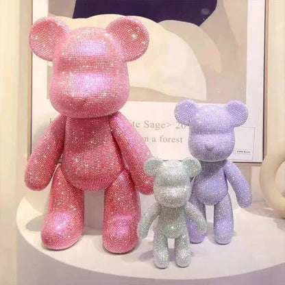 Crystal Rhinestone Bear Figurine DIY Desk Decoration