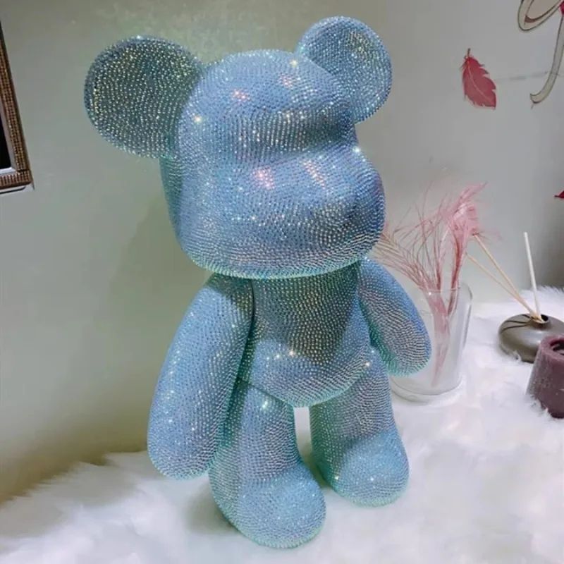 Crystal Rhinestone Bear Figurine DIY Desk Decoration