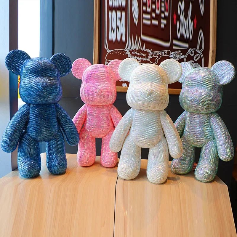 Crystal Rhinestone Bear Figurine DIY Desk Decoration