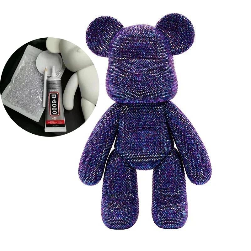 Crystal Rhinestone Bear Figurine DIY Desk Decoration