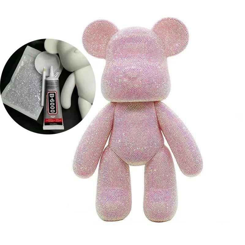 Crystal Rhinestone Bear Figurine DIY Desk Decoration