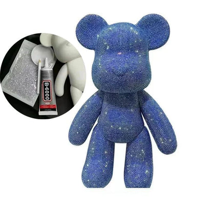 Crystal Rhinestone Bear Figurine DIY Desk Decoration